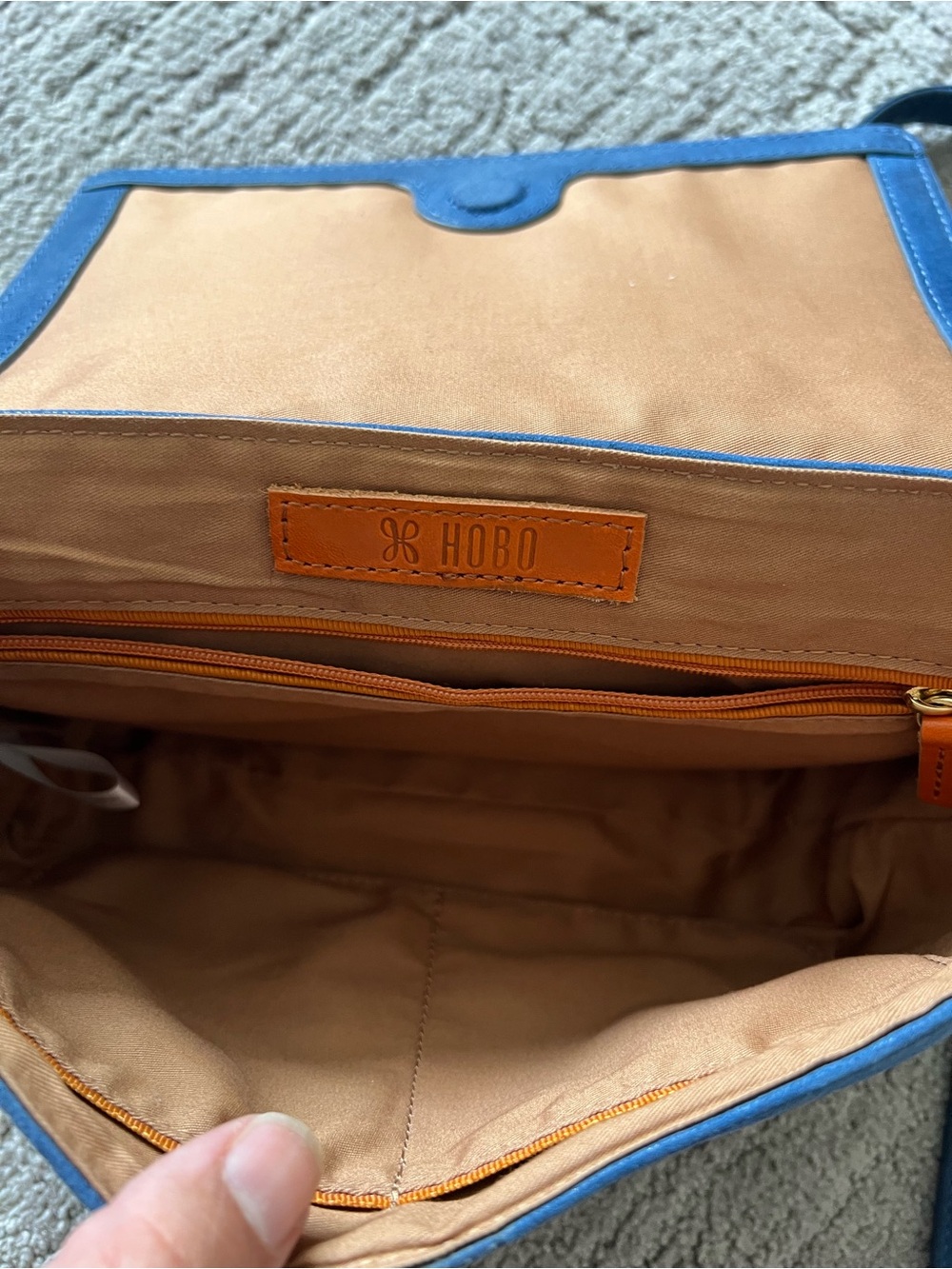 HOBO Blue Shiny Leather Crossbody Bag - Picture 14 of 16